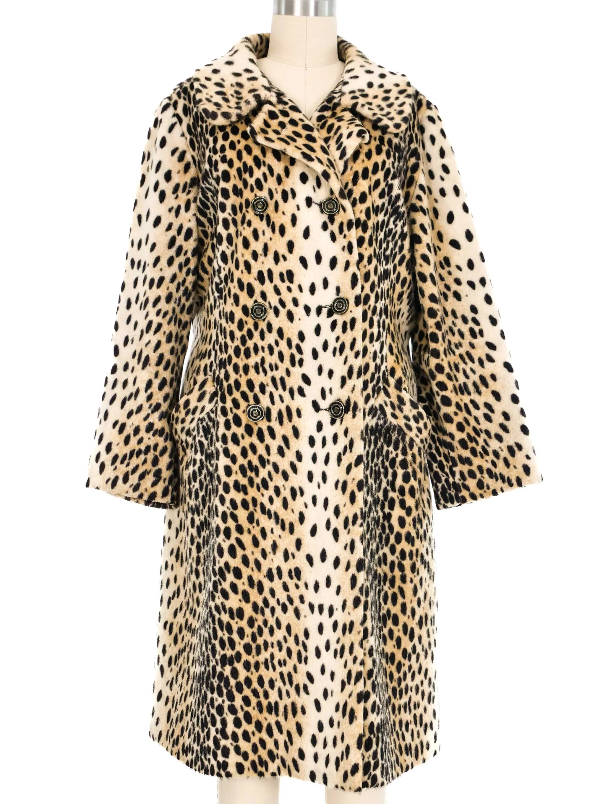 1960s Faux Leopard Swing Coat