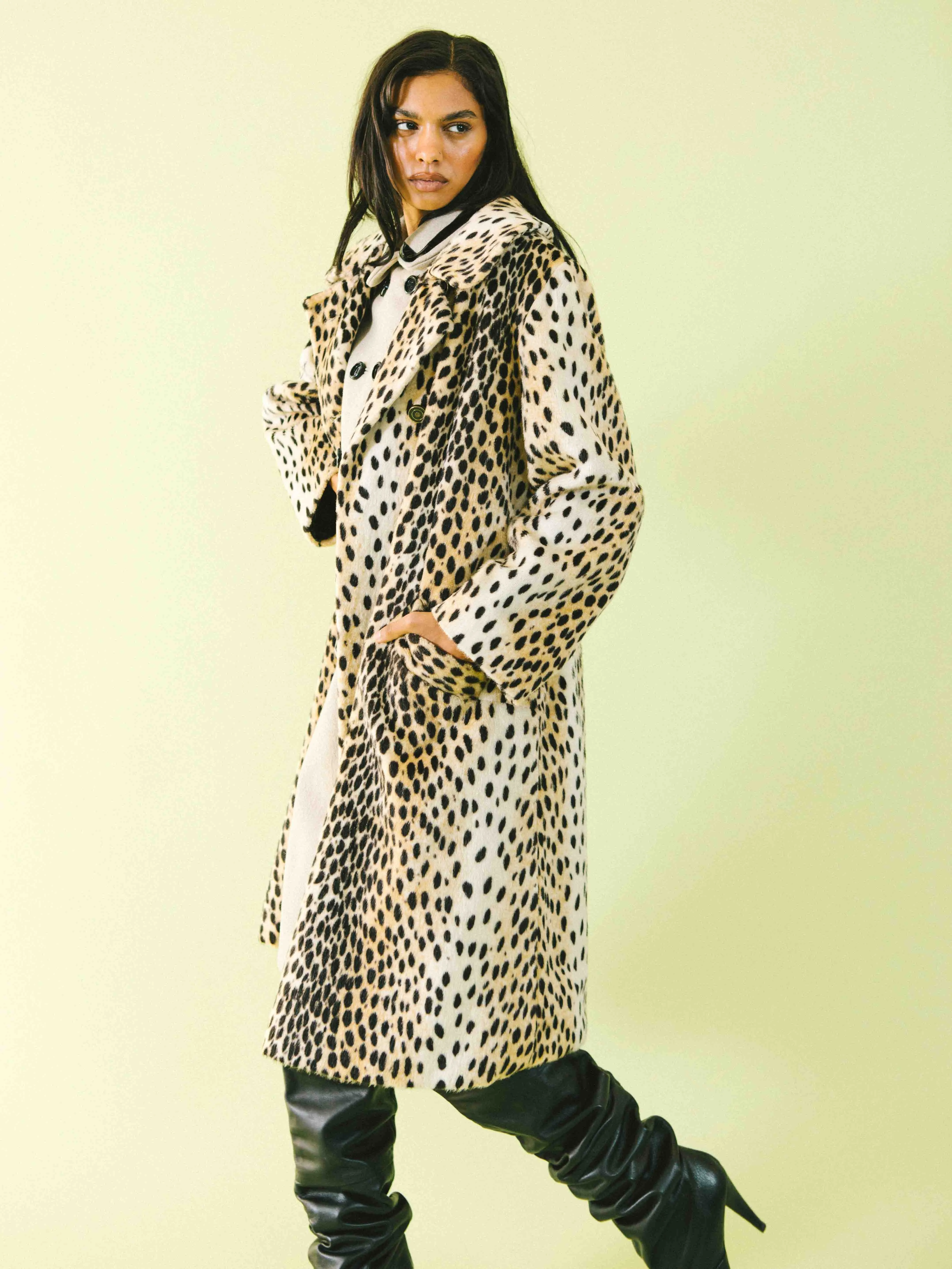 1960s Faux Leopard Swing Coat