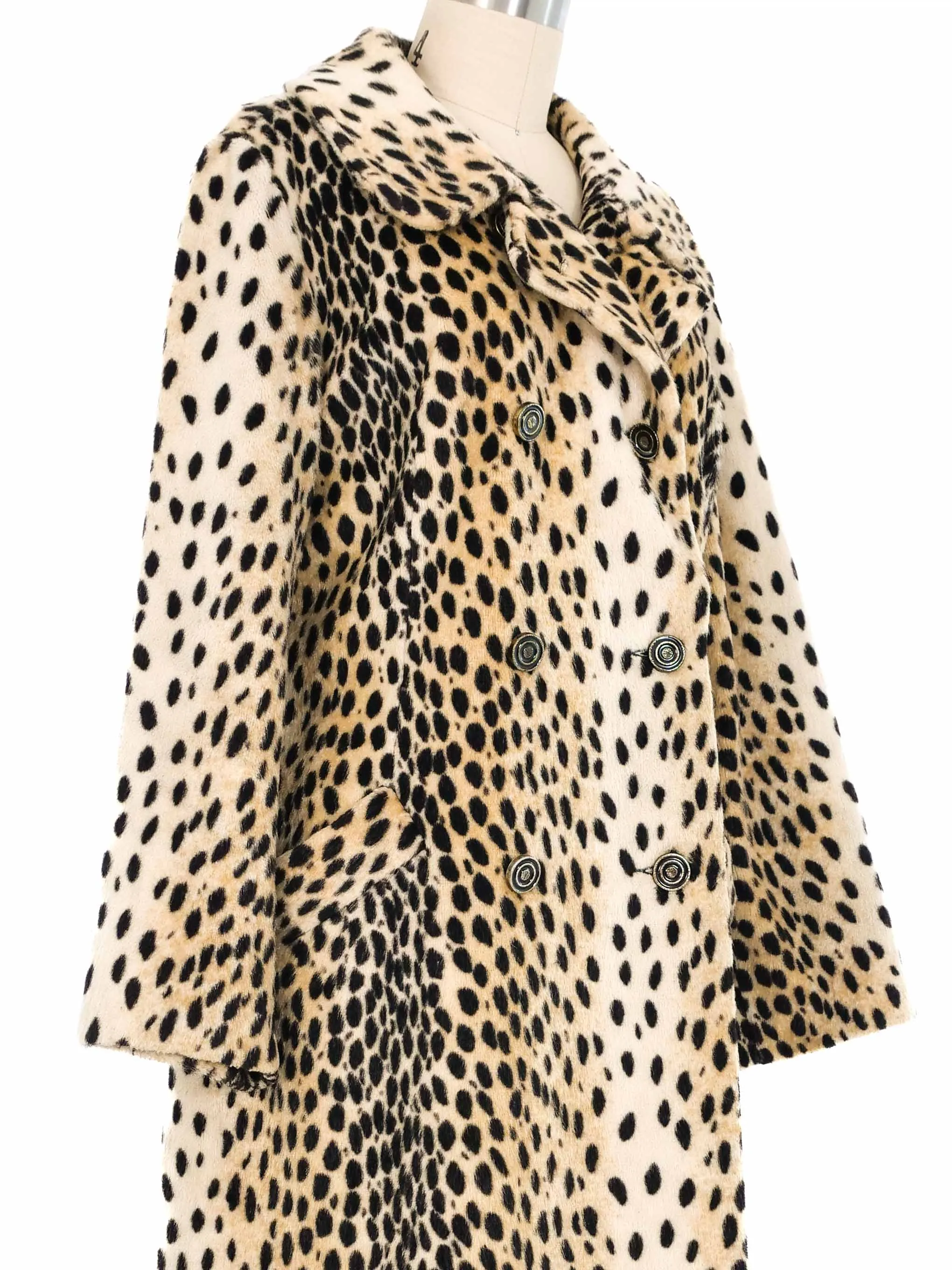 1960s Faux Leopard Swing Coat