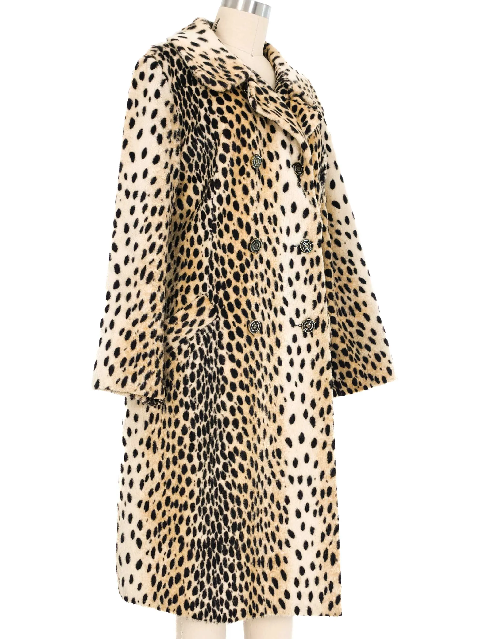 1960s Faux Leopard Swing Coat