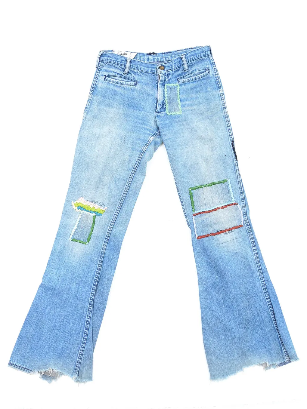 1970s Landlubber Embroidered Patched Jeans