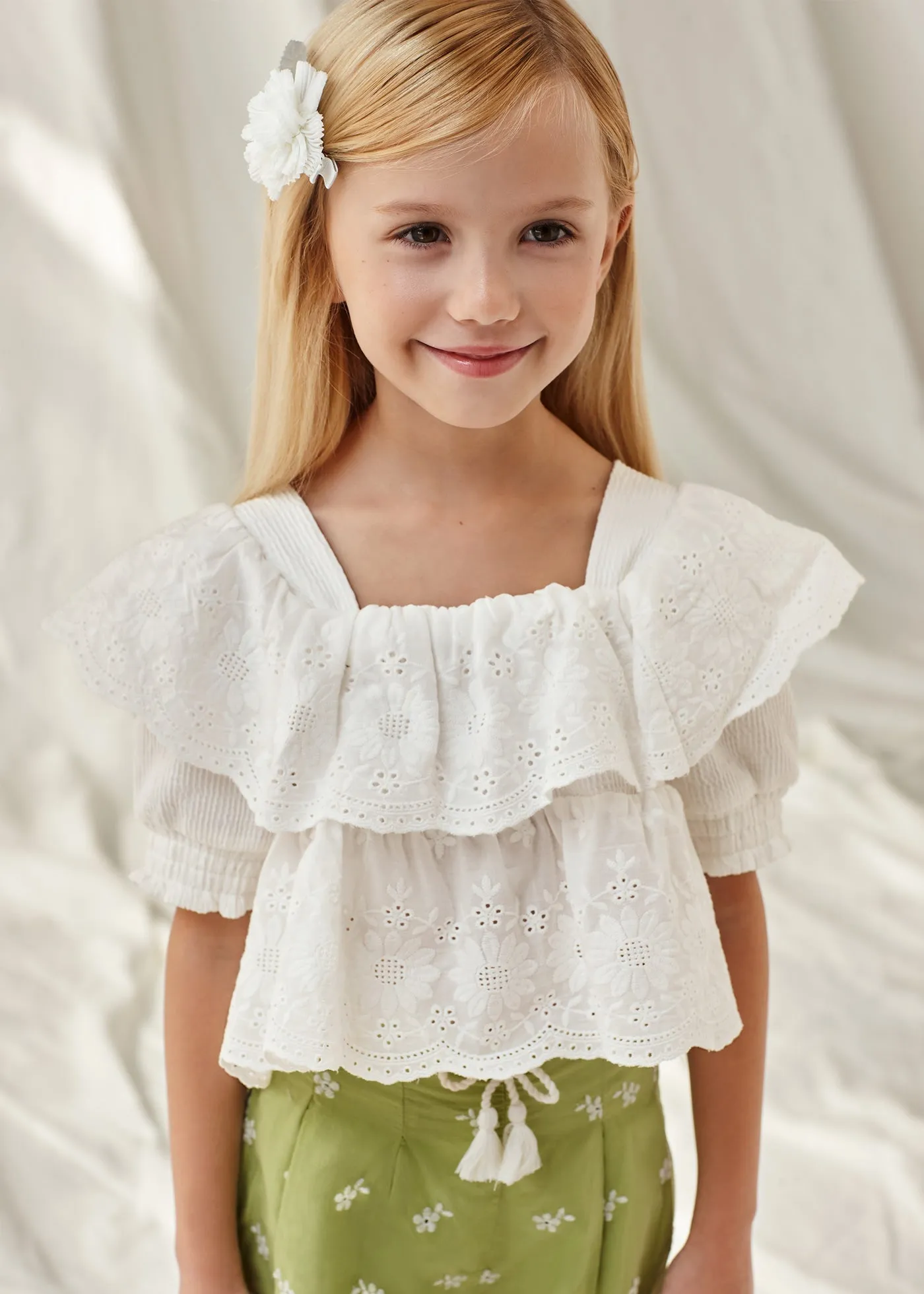 3178 - Blouse for girl - White