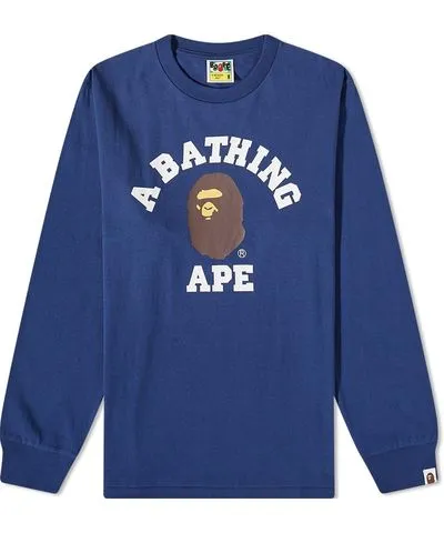 A Bathing Ape Men's Long Sleeve College T-Shirt