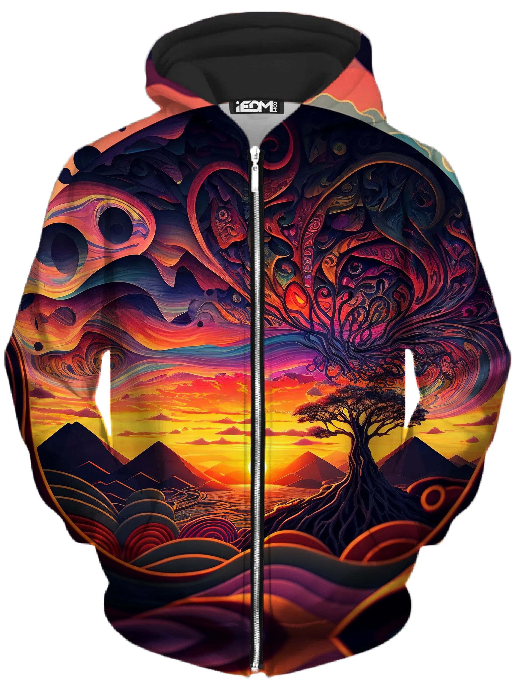 Acid Sunset Zip-Up Hoodie and Leggings Combo