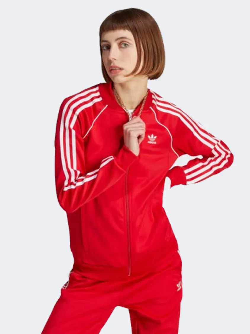 Adidas Adicolor Classic Sst Classic Women Original Jacket Better Scarlet/White