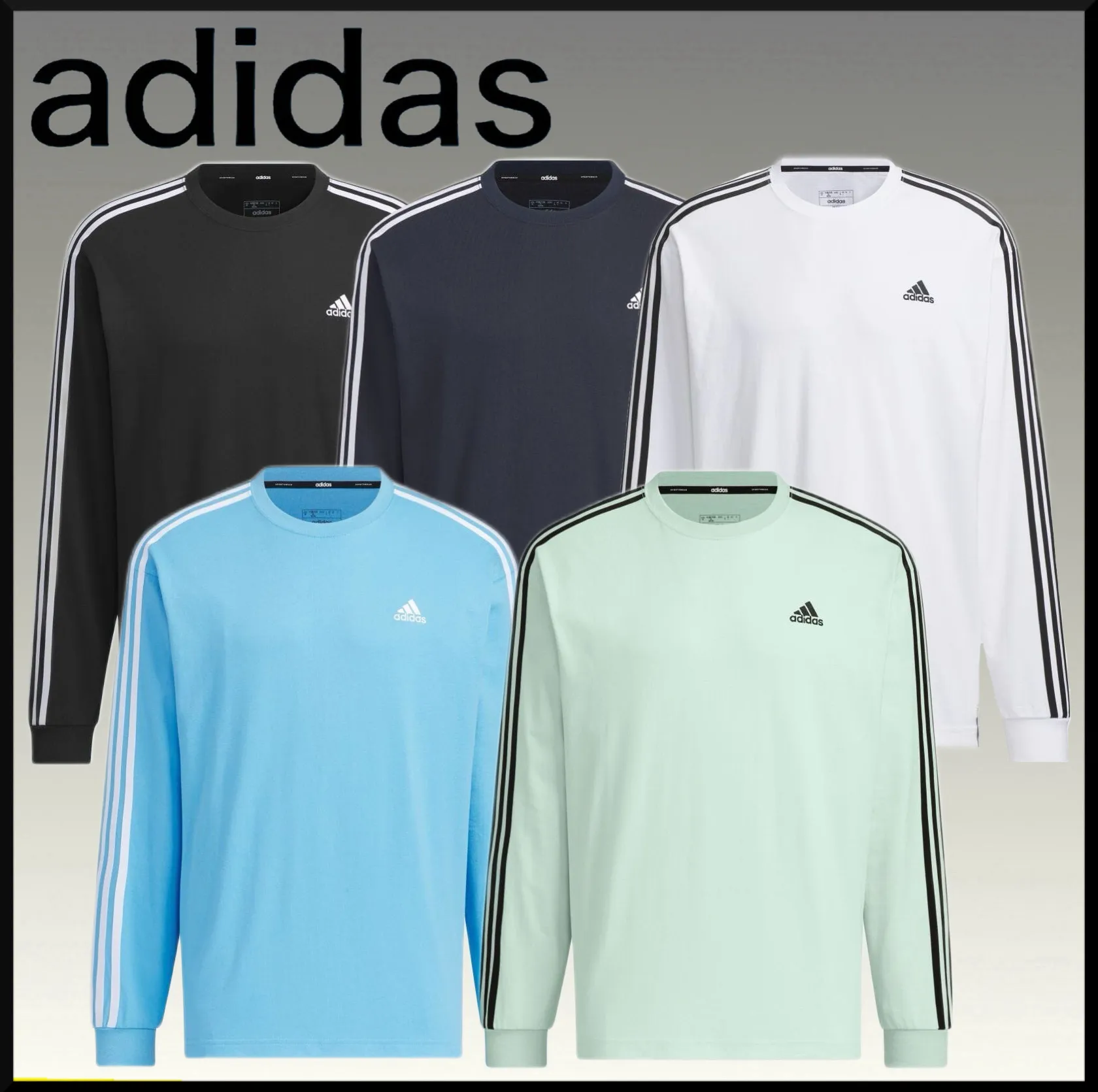 adidas  |Crew Neck Stripes Unisex Street Style Long Sleeves Plain