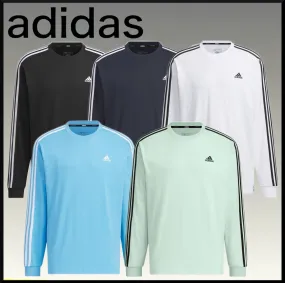 adidas  |Crew Neck Stripes Unisex Street Style Long Sleeves Plain