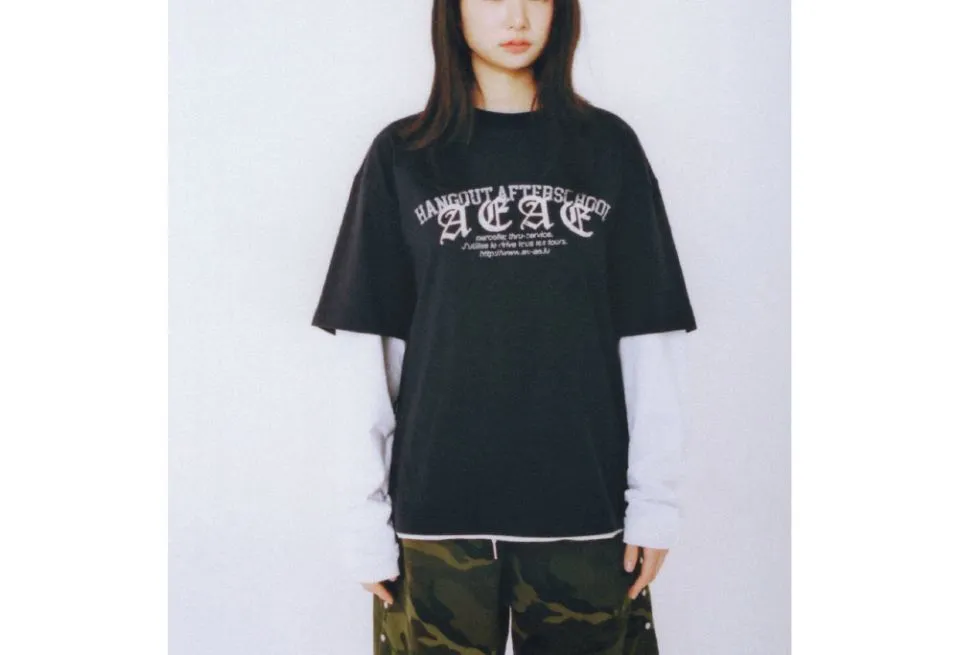 AEAE  |Unisex Street Style Bi-color Long Sleeves Oversized