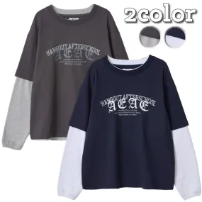 AEAE  |Unisex Street Style Bi-color Long Sleeves Oversized