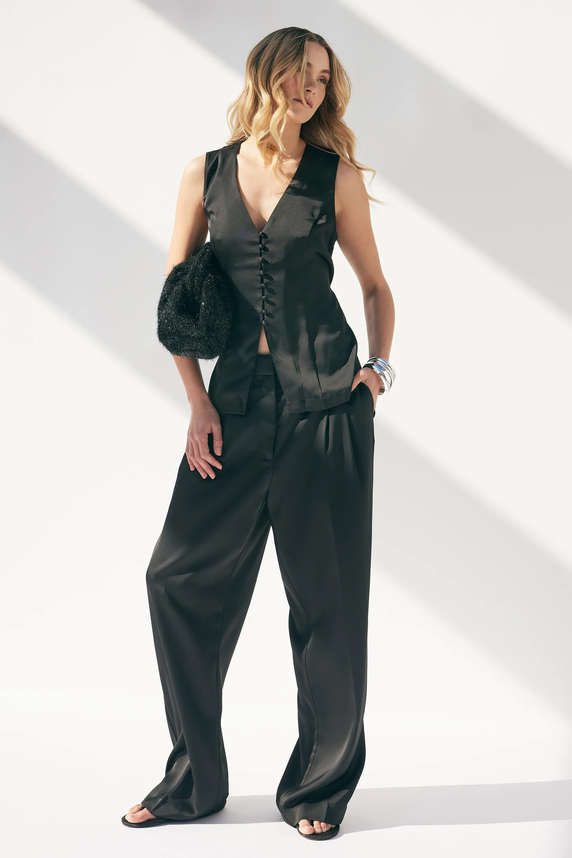 Alex Satin Tailored Pant