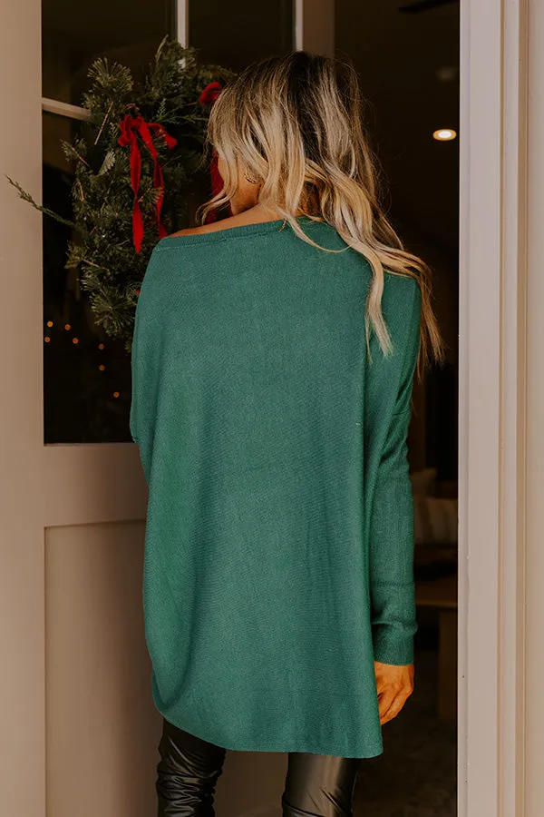 Always Cozy Sweater Top in Hunter Green