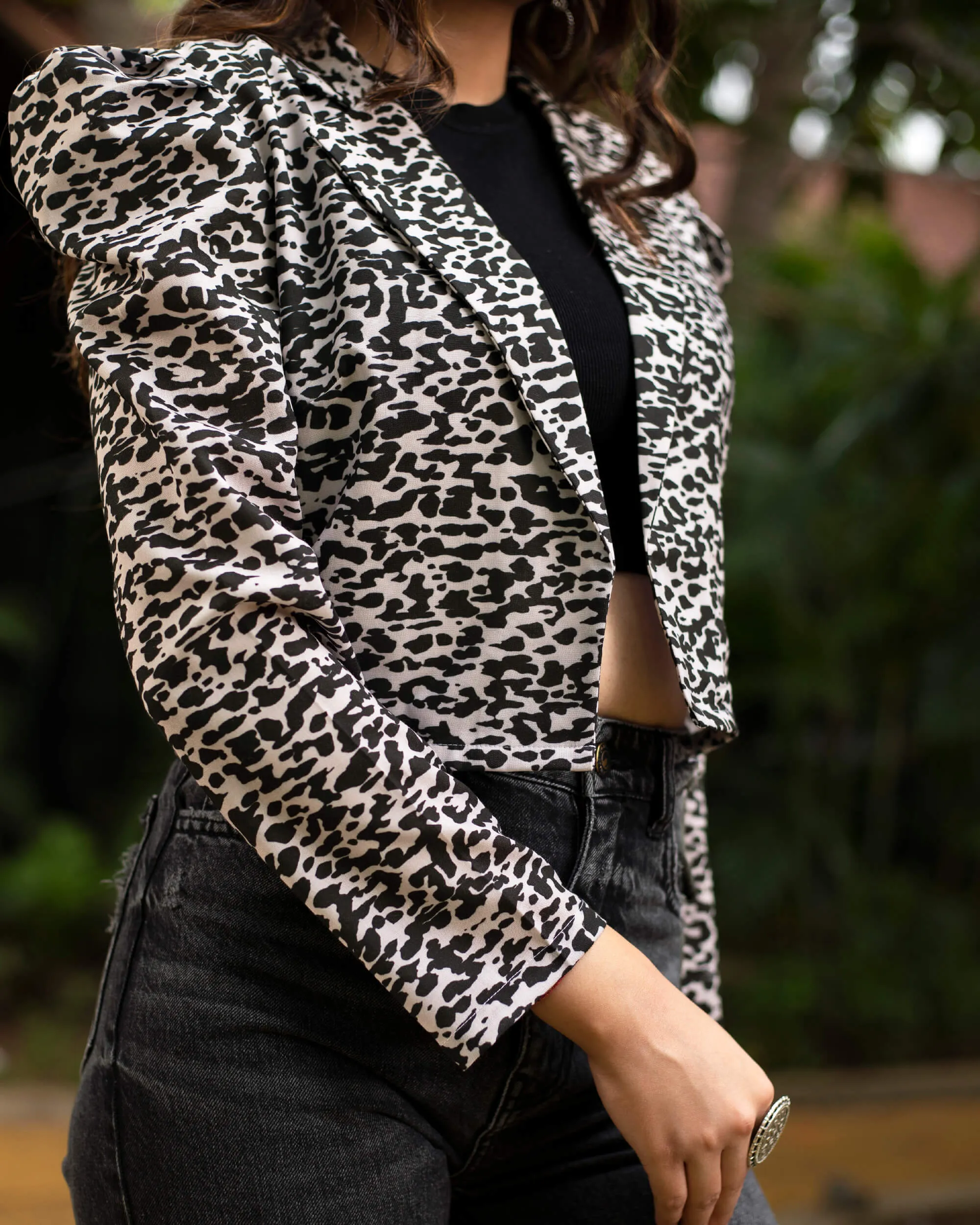 Animal Puff Sleeve Jacket