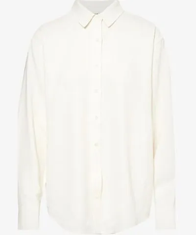 Anine Bing Womens Ivory Braxton long-sleeve stretch-woven shirt