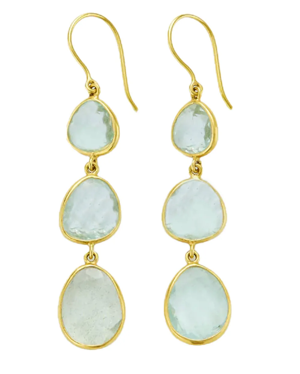 Aquamarine Triple Drop Earrings