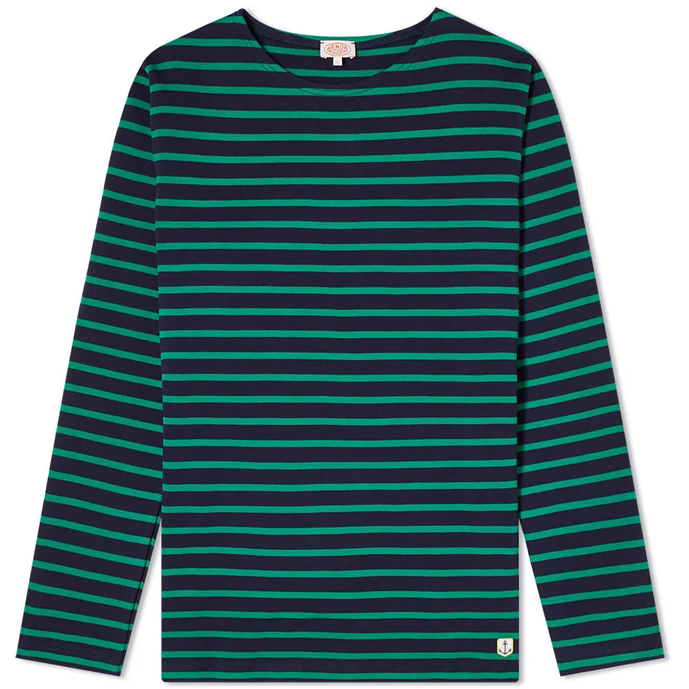 Armor-Lux 2297 Long Sleeve Mariniere Heritage T-ShirtNavy & Green