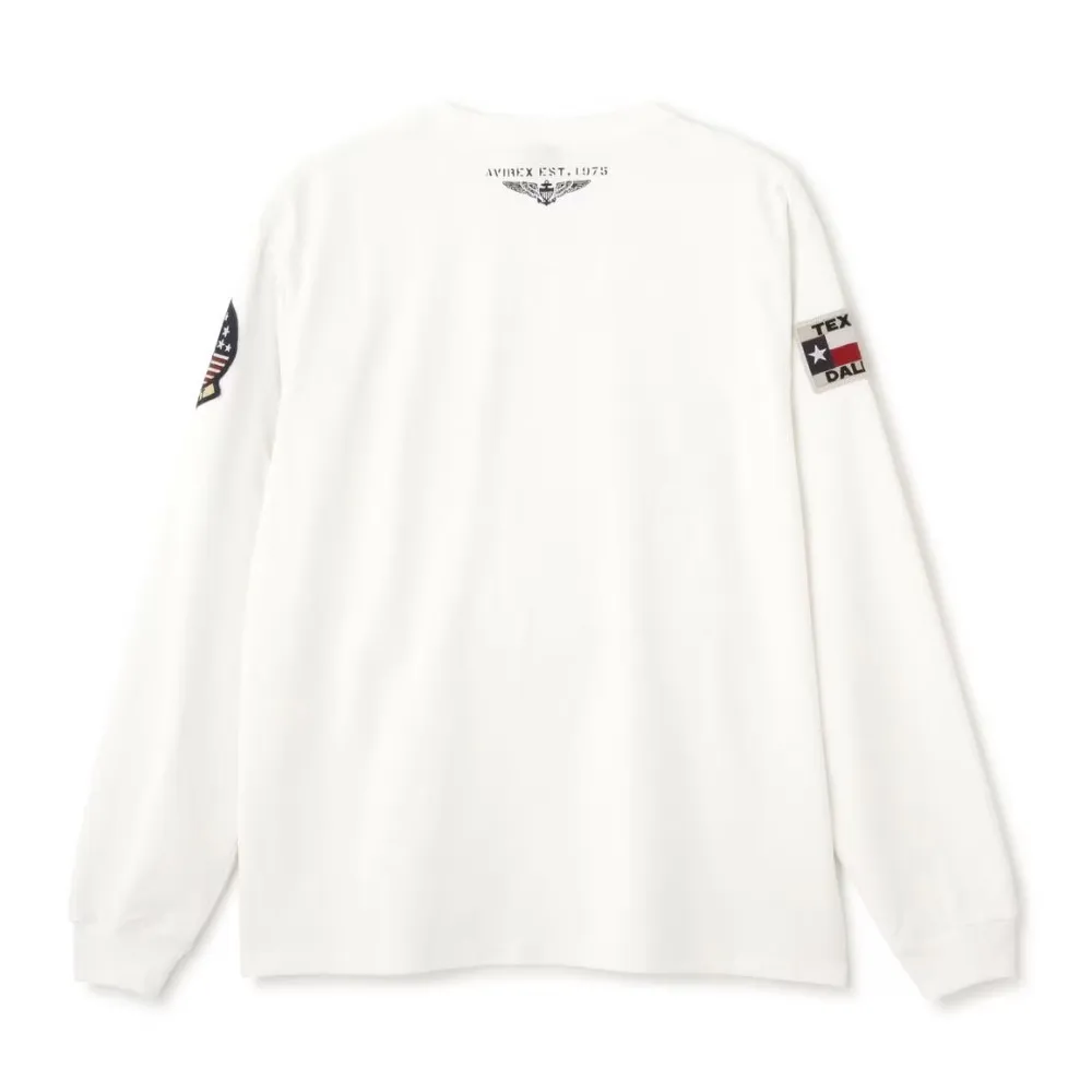 AVIREX  |Crew Neck Unisex Street Style Long Sleeves Plain Cotton