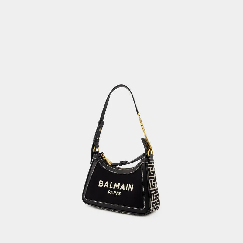 B-Army Shoulder Bag - Balmain - Canvas - Ivory/Black