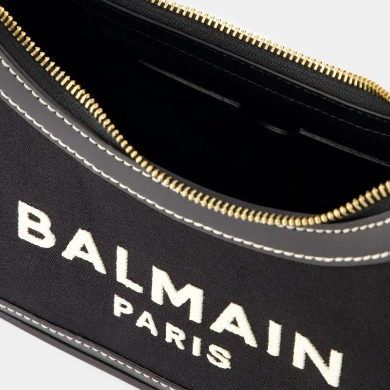 B-Army Shoulder Bag - Balmain - Canvas - Ivory/Black