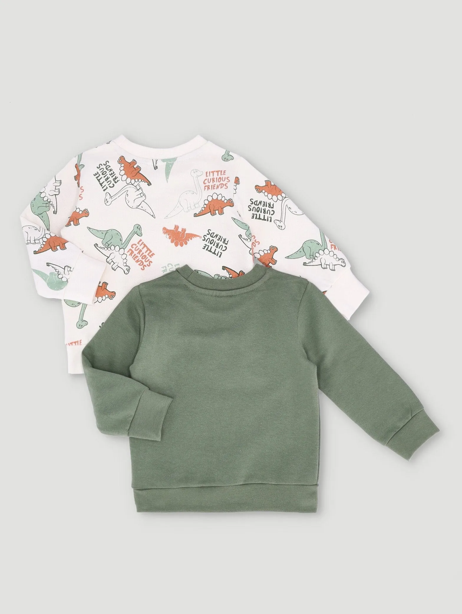 Baby Boys 2 Pack Animal Dino Print Sweater