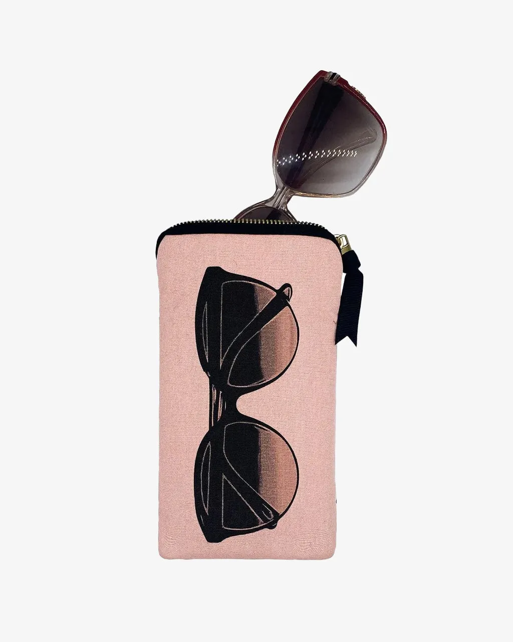 bag-all Glasses Case with Outside Pocket - Pink/Blush