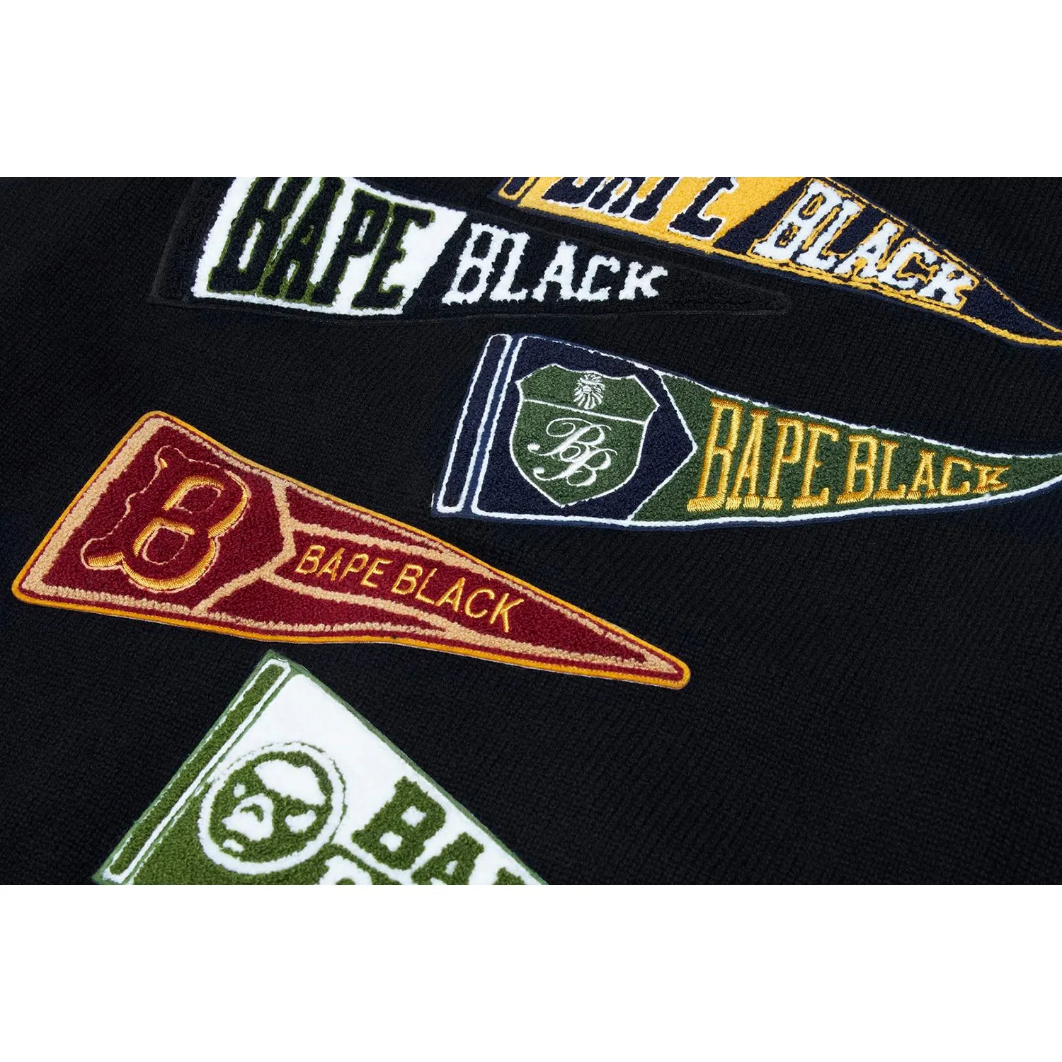 BAPE BLACK COLLEGE CARDIGAN MENS