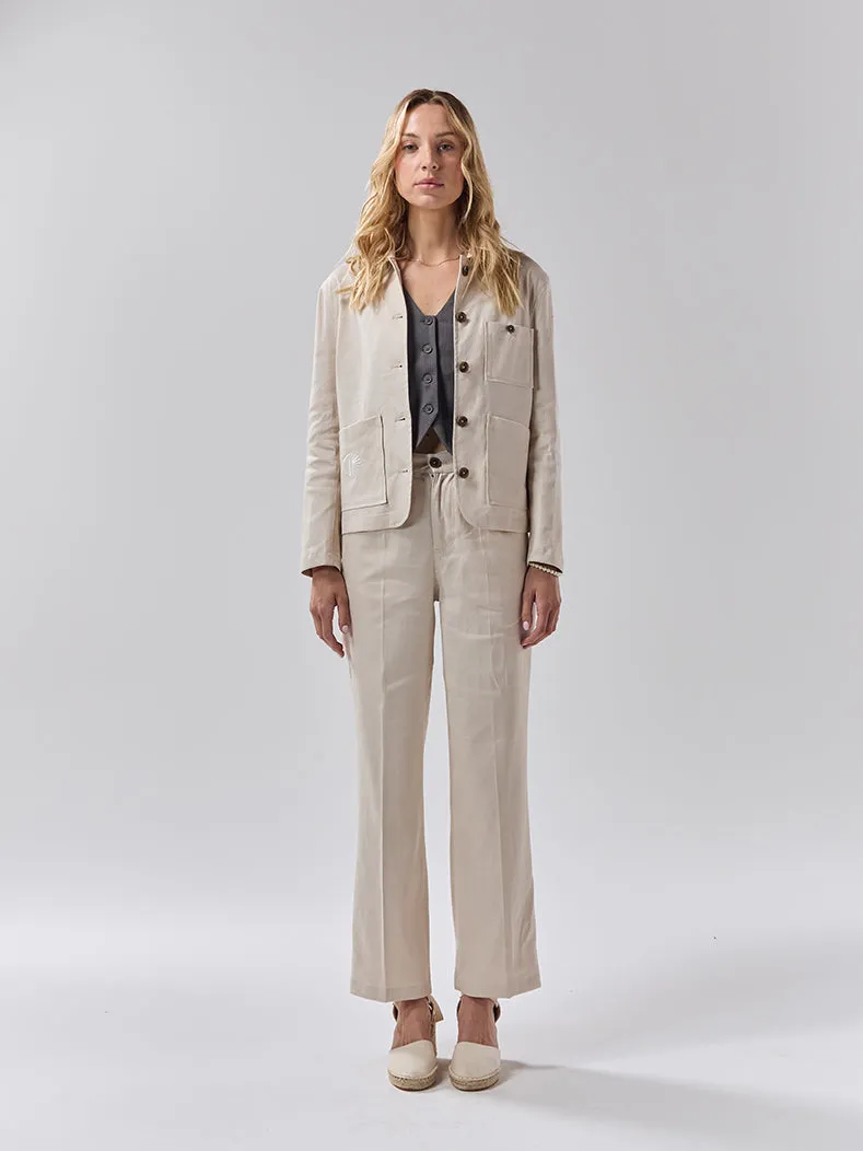 Batch 05 - Womens Cream Linen Jacket