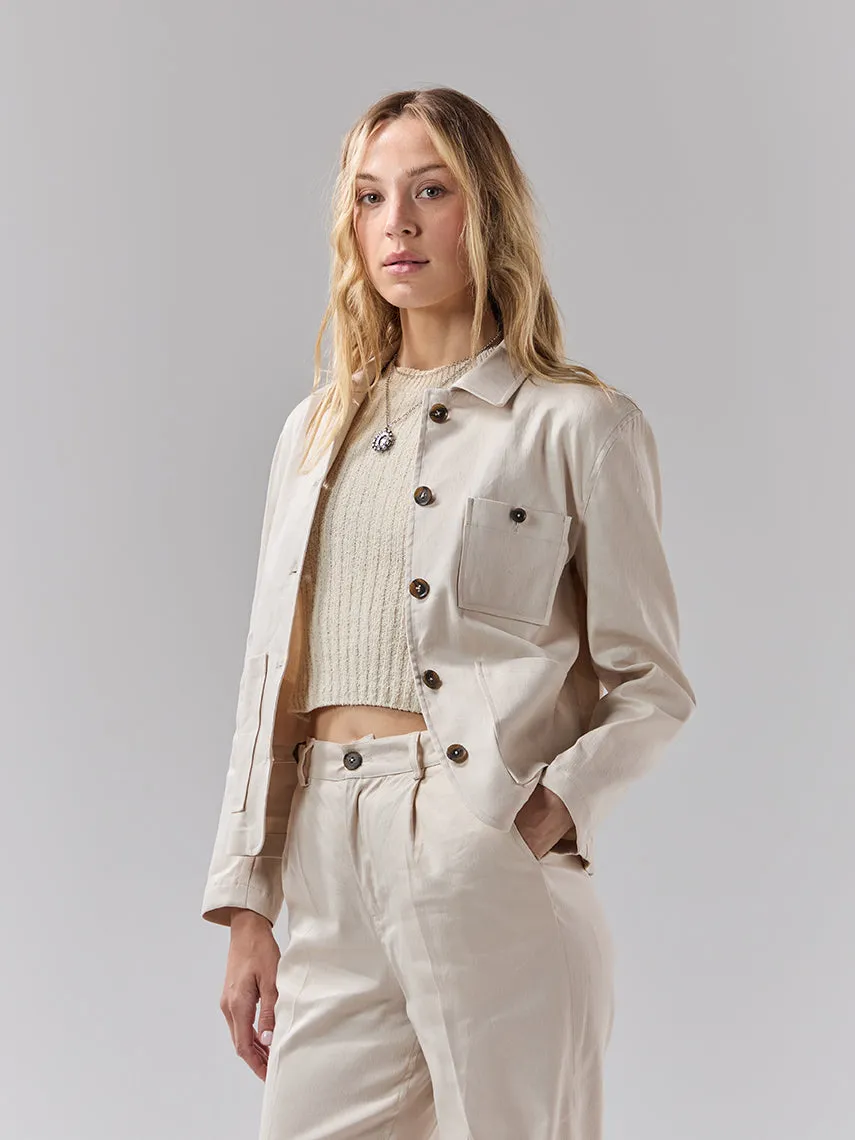 Batch 05 - Womens Cream Linen Jacket