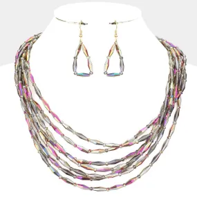 Beaded Bib Layered Necklace