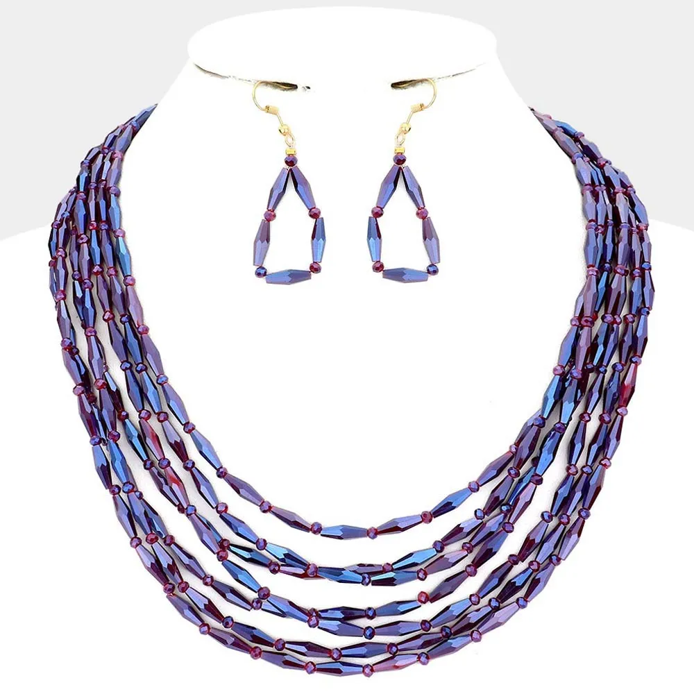 Beaded Bib Layered Necklace