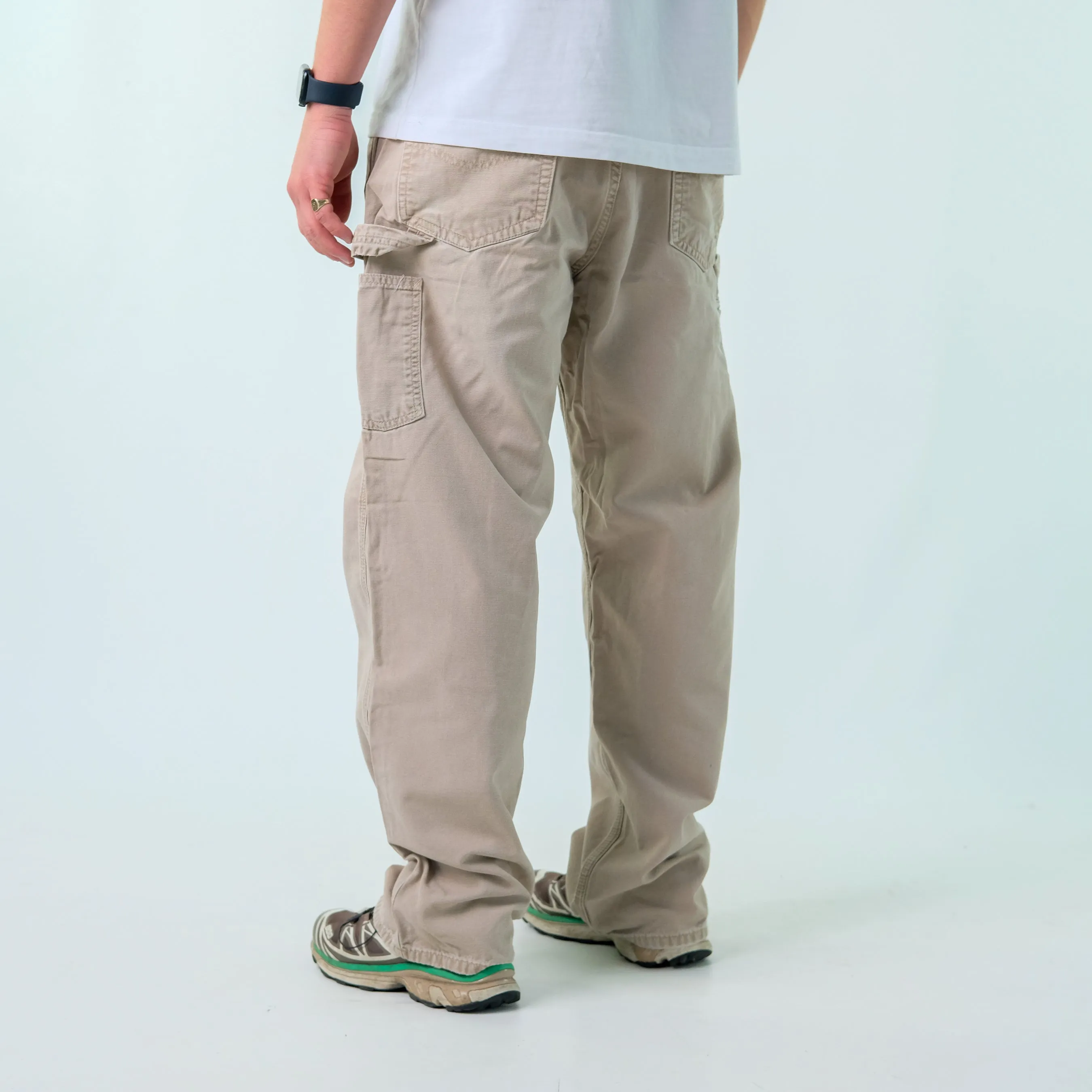 Beige y2ks Carhartt Denim Carpenter Jeans Baggy Pants (36x34)