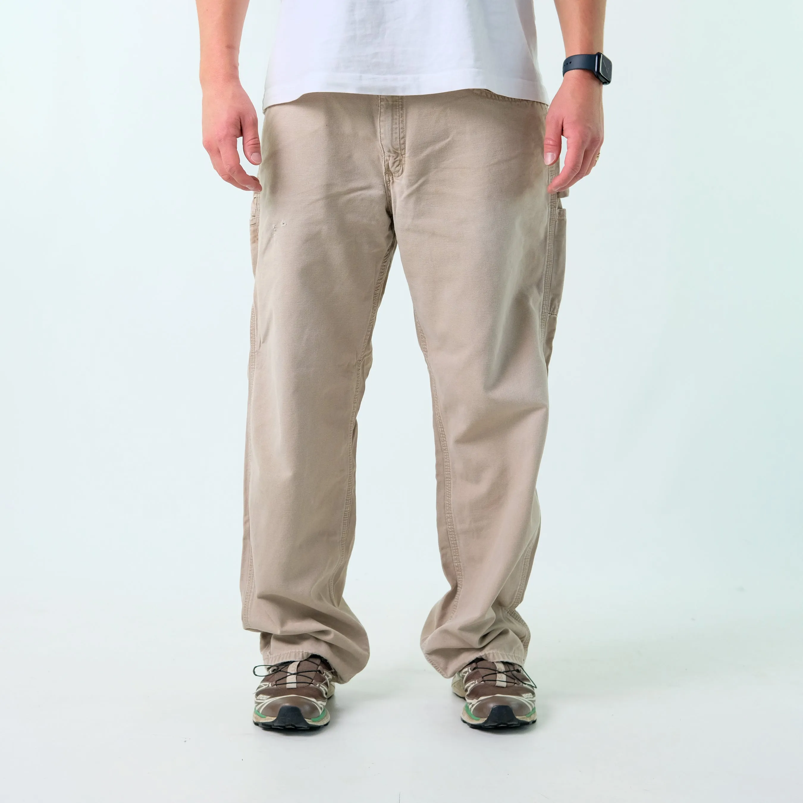 Beige y2ks Carhartt Denim Carpenter Jeans Baggy Pants (36x34)