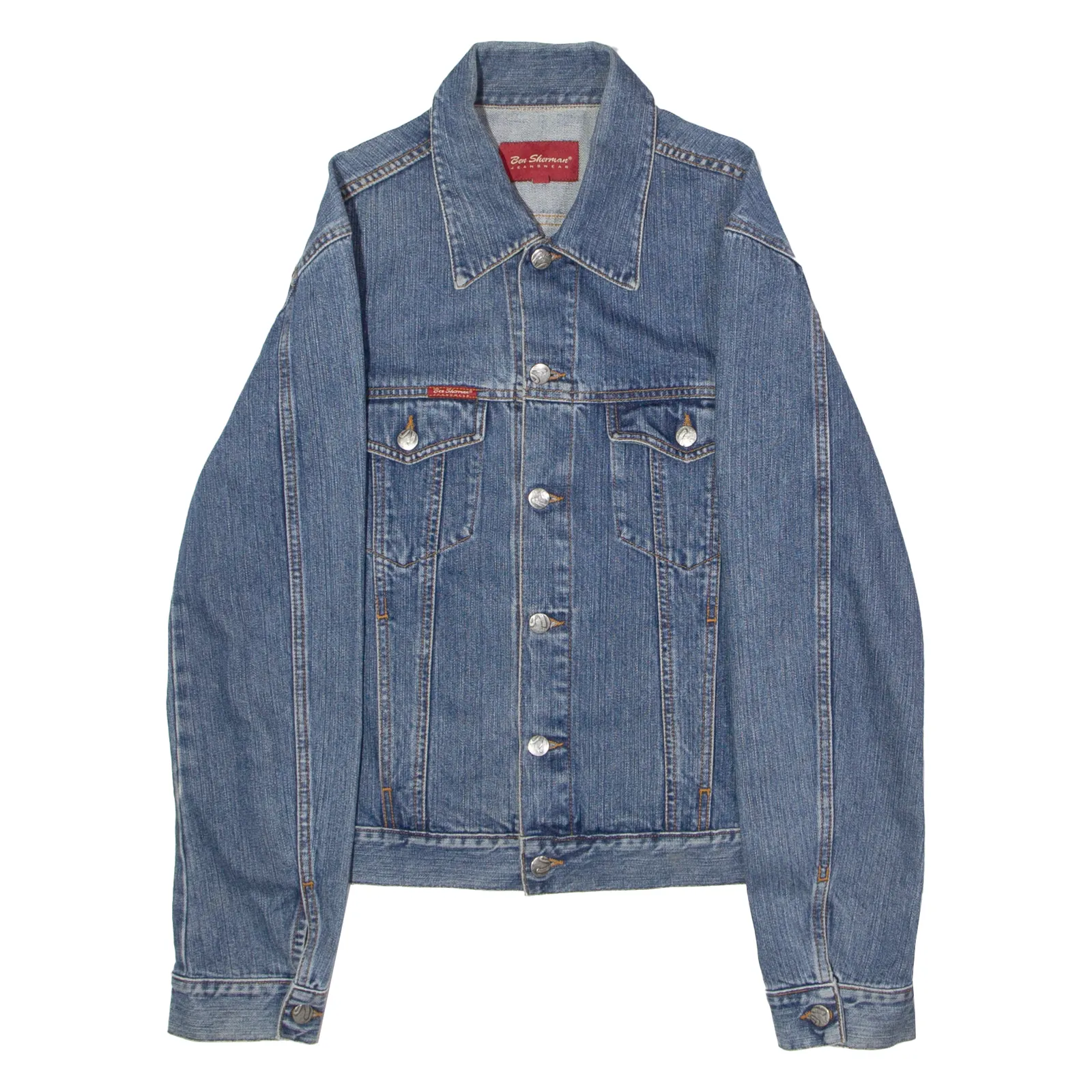 BEN SHERMAN Mens Denim Jacket Blue L