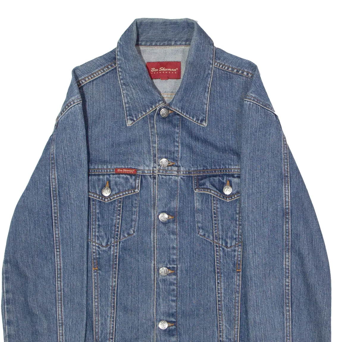 BEN SHERMAN Mens Denim Jacket Blue L