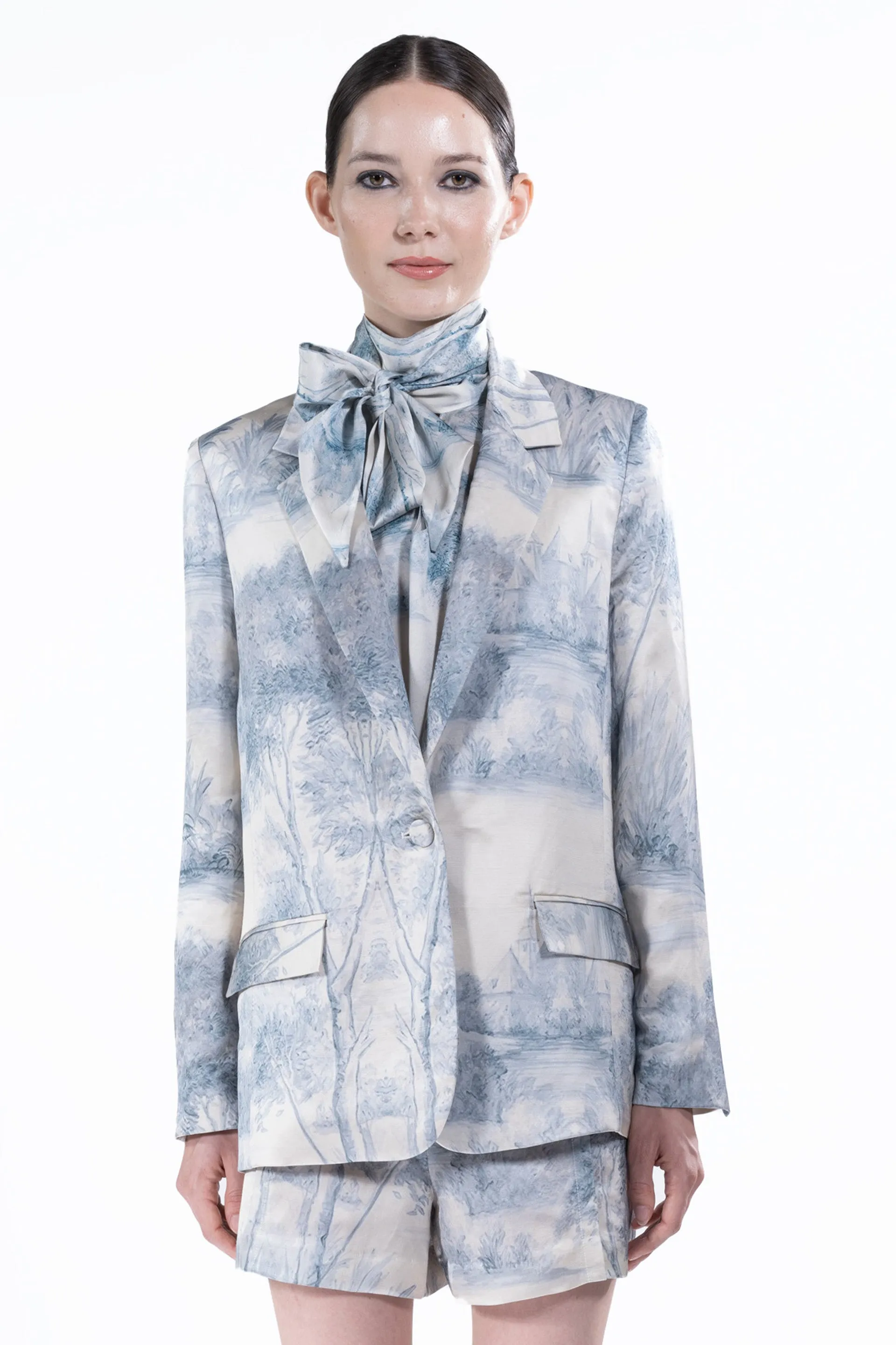 'Blue Pastoral' Long Jacket