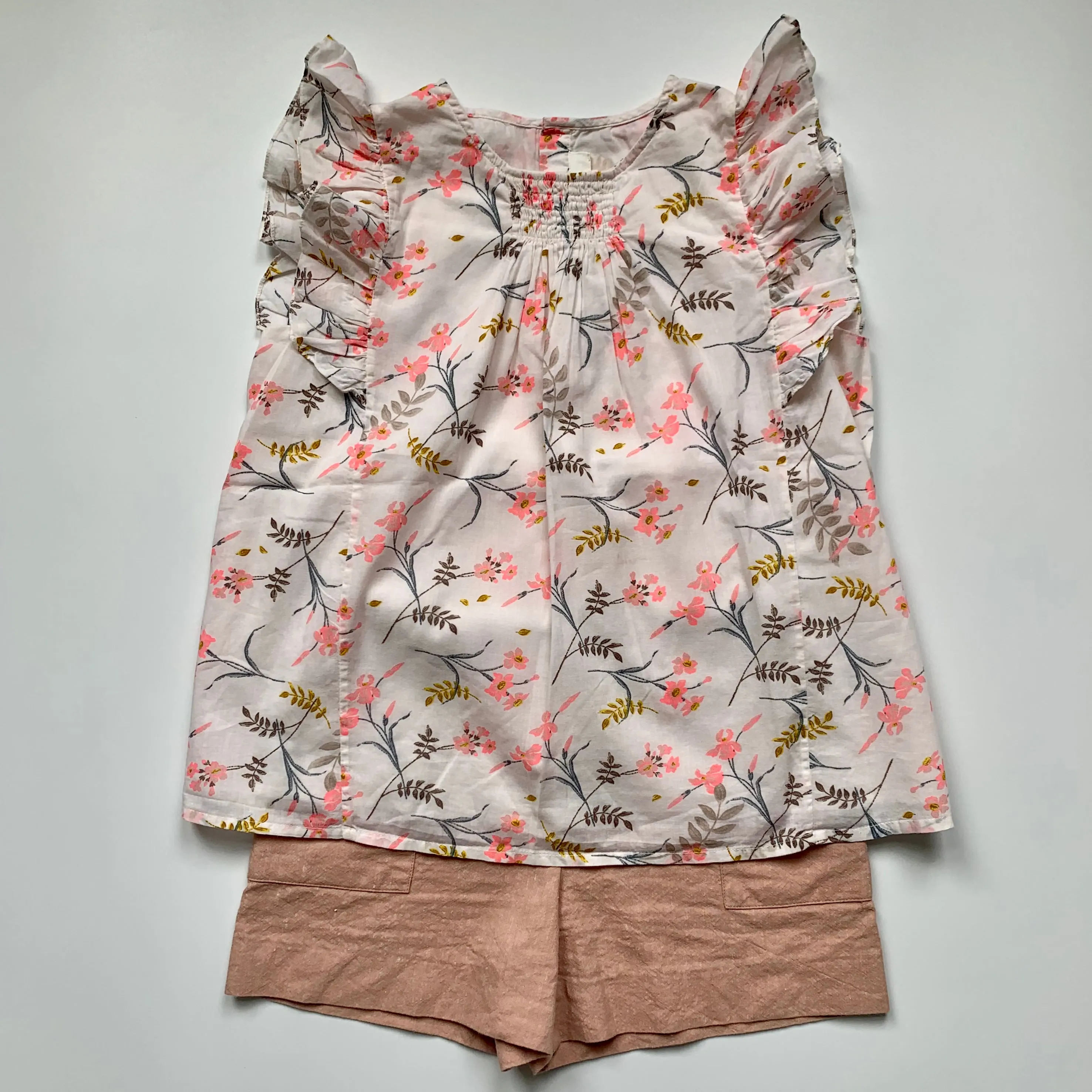 Bonpoint Dusty Pink Linen Shorts: 12 Years