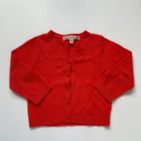 Bonpoint Red Cotton Cherry Cardigan: 12 Months