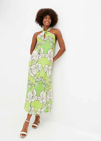 bonprix Floral Print Halterneck Maxi Dress | Grattan