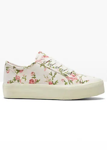 bonprix Floral Print Platform Trainers | Grattan