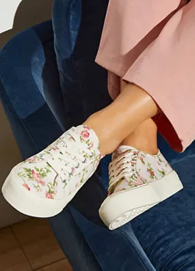 bonprix Floral Print Platform Trainers | Grattan