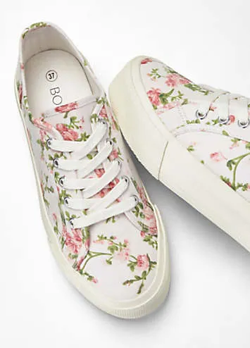 bonprix Floral Print Platform Trainers | Grattan