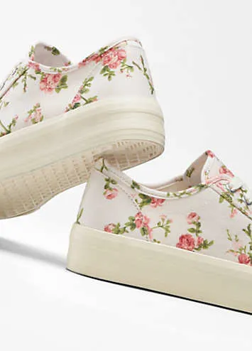 bonprix Floral Print Platform Trainers | Grattan