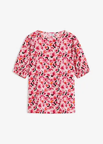 bonprix Floral Print Short Sleeve Top | Grattan