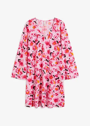 bonprix Floral Print V-Neck Tunic Dress | Grattan