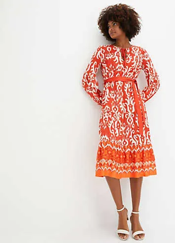 bonprix Patterned Long Sleeve Midi Dress | Grattan