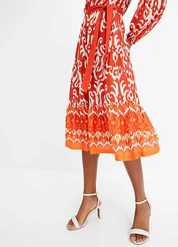 bonprix Patterned Long Sleeve Midi Dress | Grattan