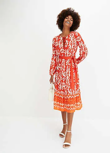 bonprix Patterned Long Sleeve Midi Dress | Grattan