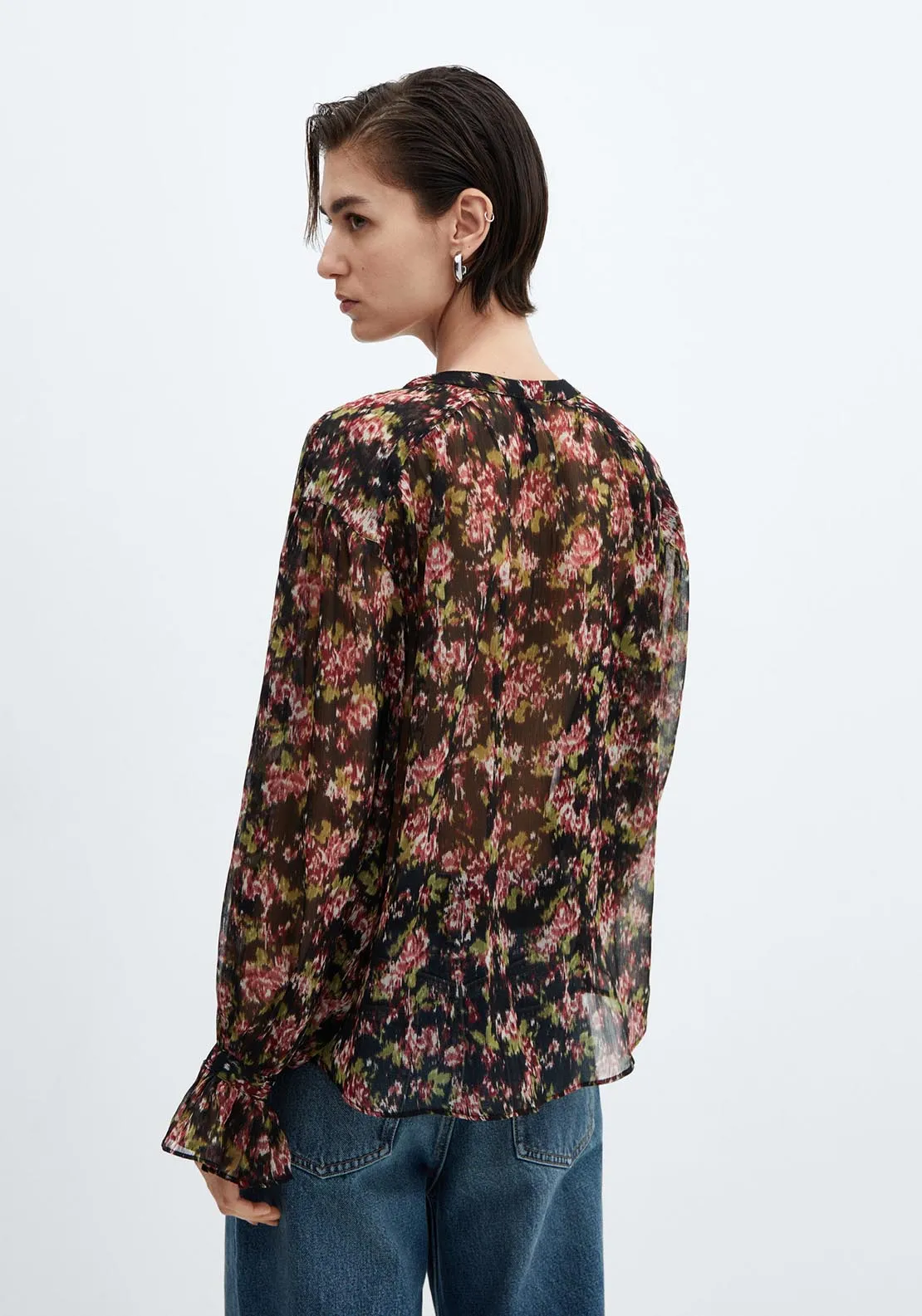 Bow printed blouse