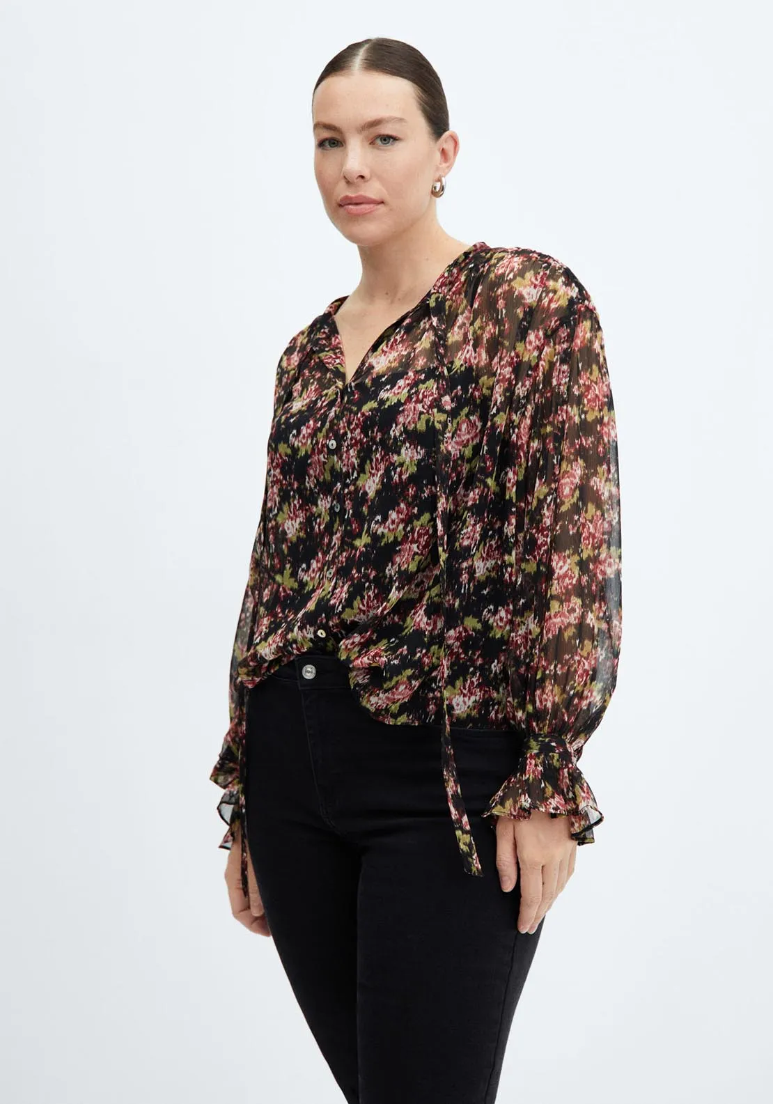 Bow printed blouse