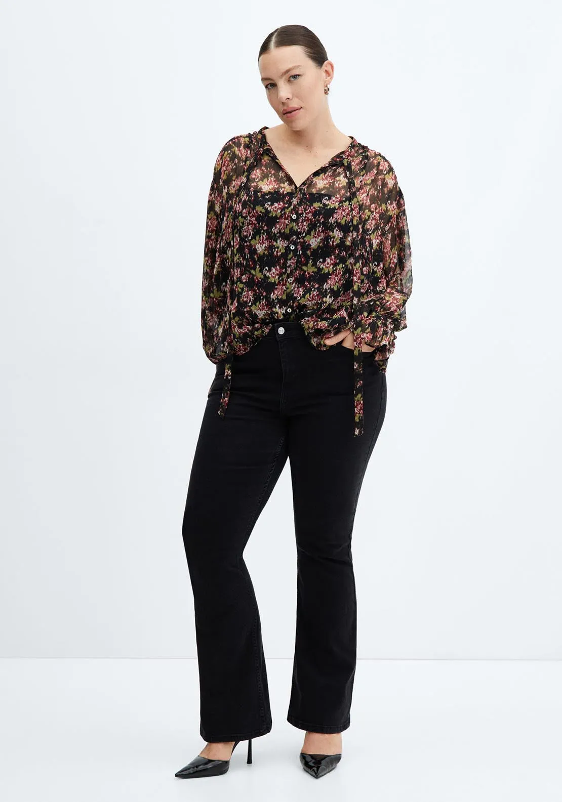 Bow printed blouse