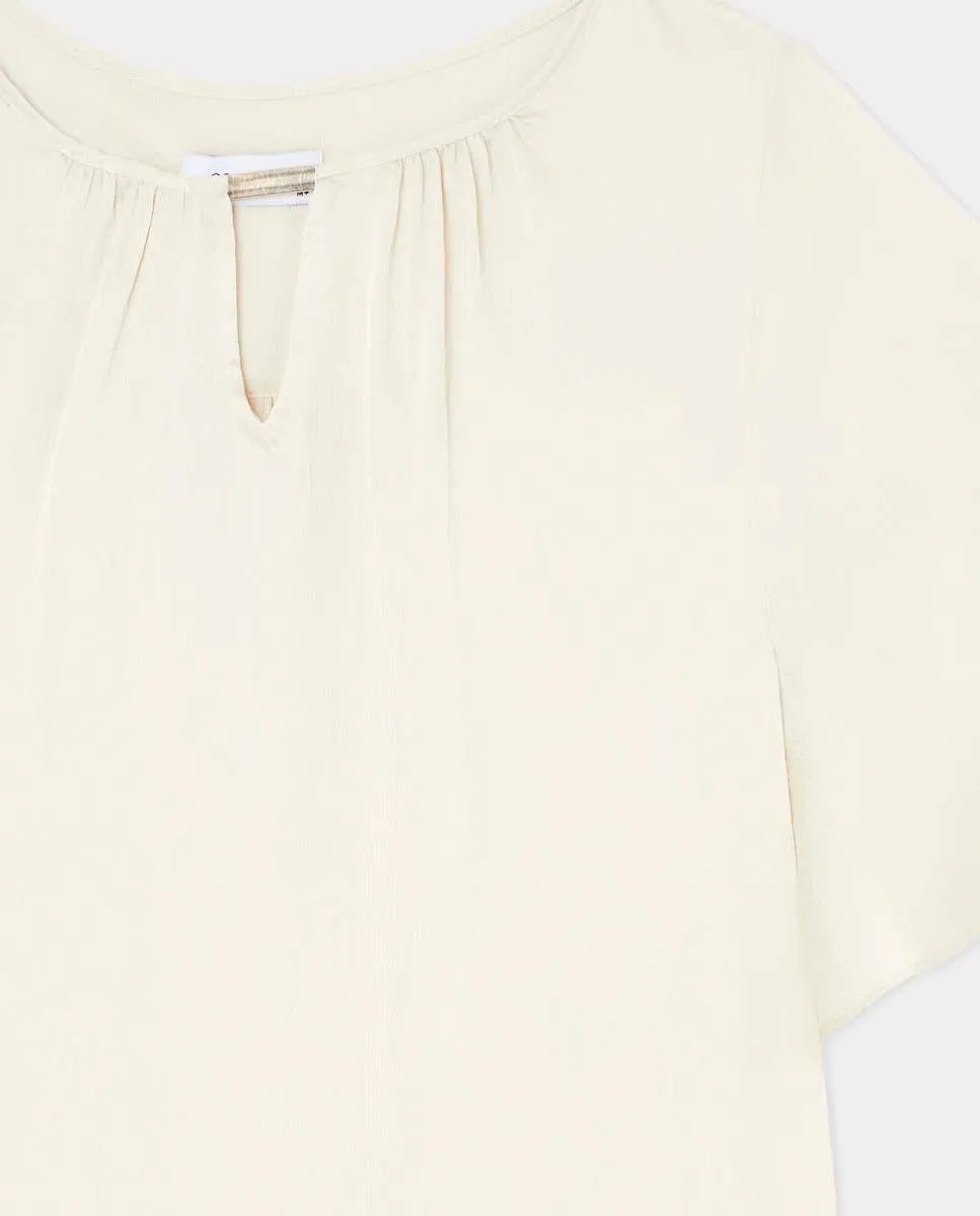 Bubble Saten Blouse - White